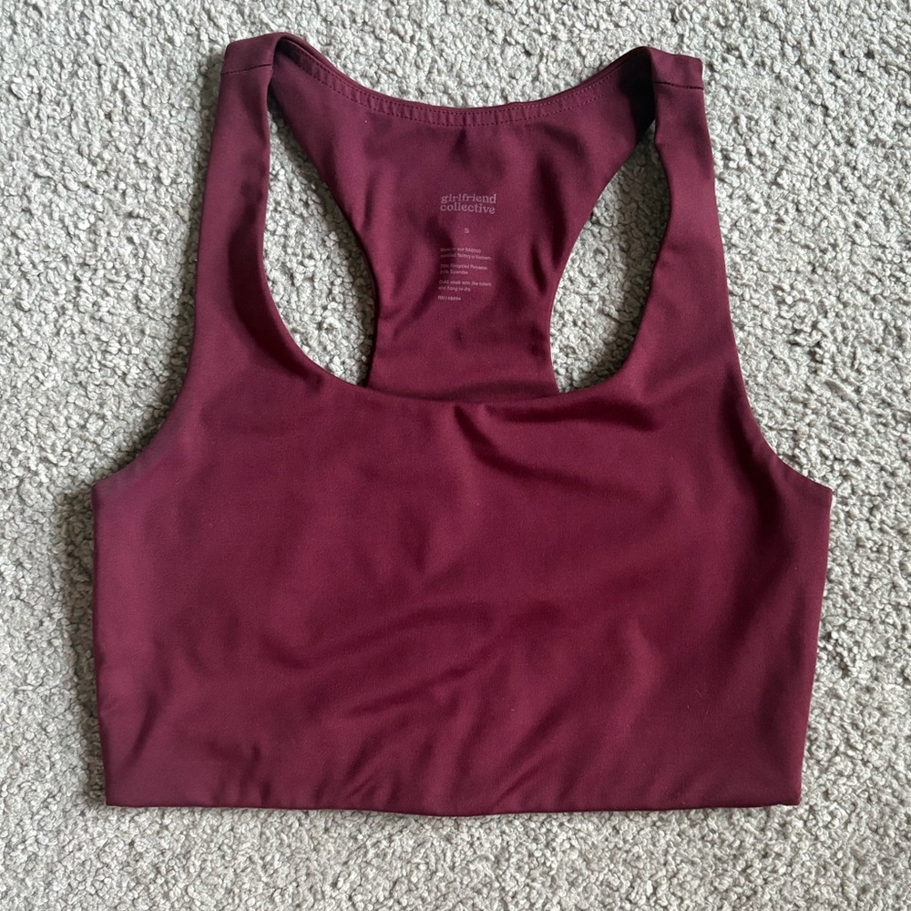 girlfriend collective Burgundy Racerback Sports Bra